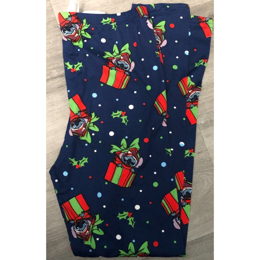 Girls Stitch Christmas Leggings Size 12 NWT B3